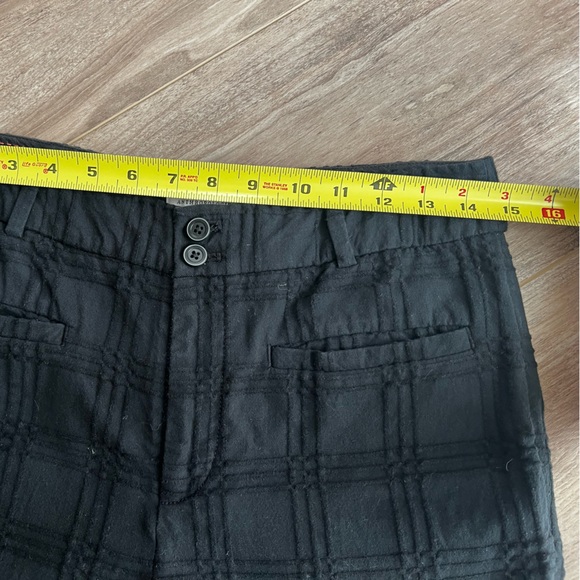 Anthropologie essential slim black pants with a textured plaid pattern size 6 - Picture 8 of 14